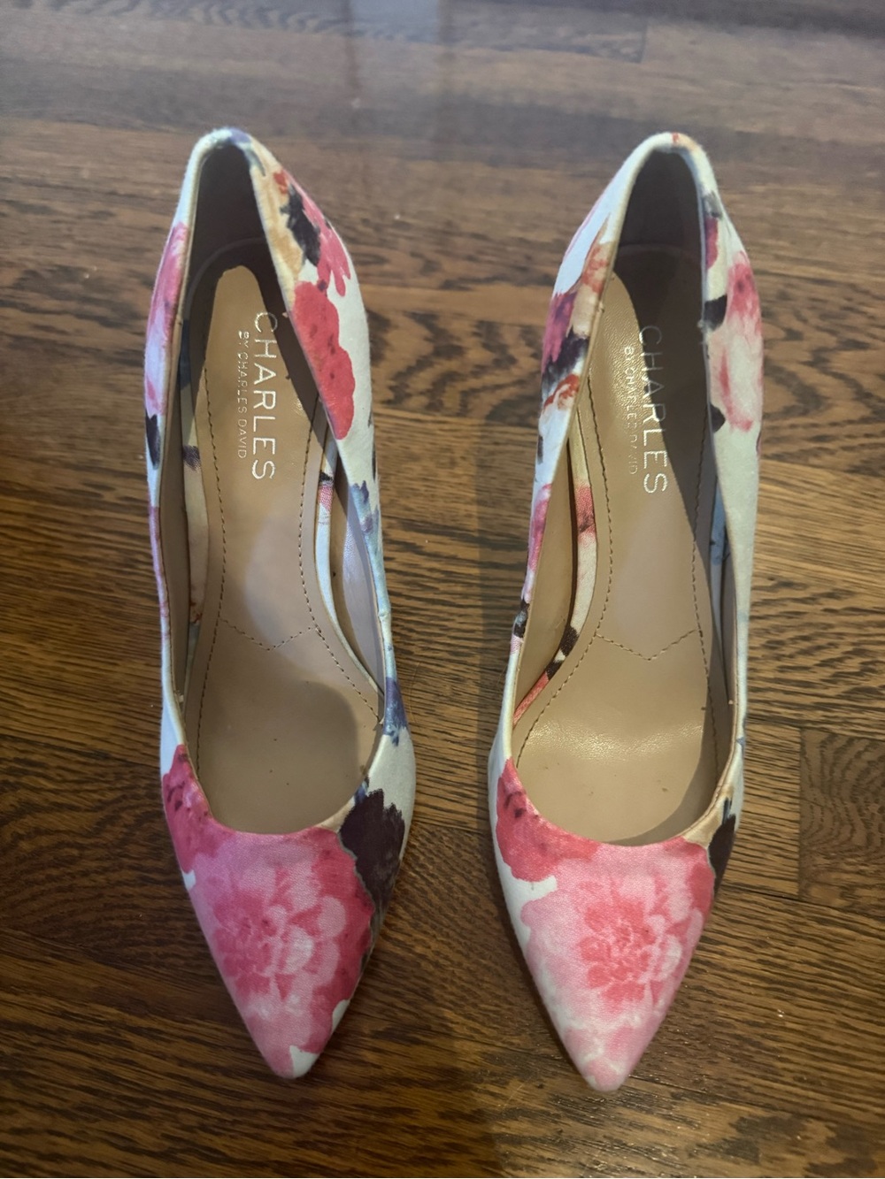 Charles by Charles David Pink Floral Pointed Toe Pumps